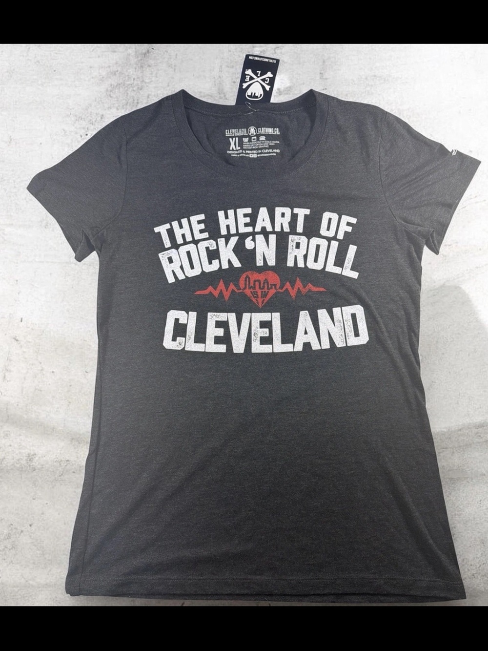 Women's Black 'Heart of Rock 'N Roll Cleveland' Graphic Tee
